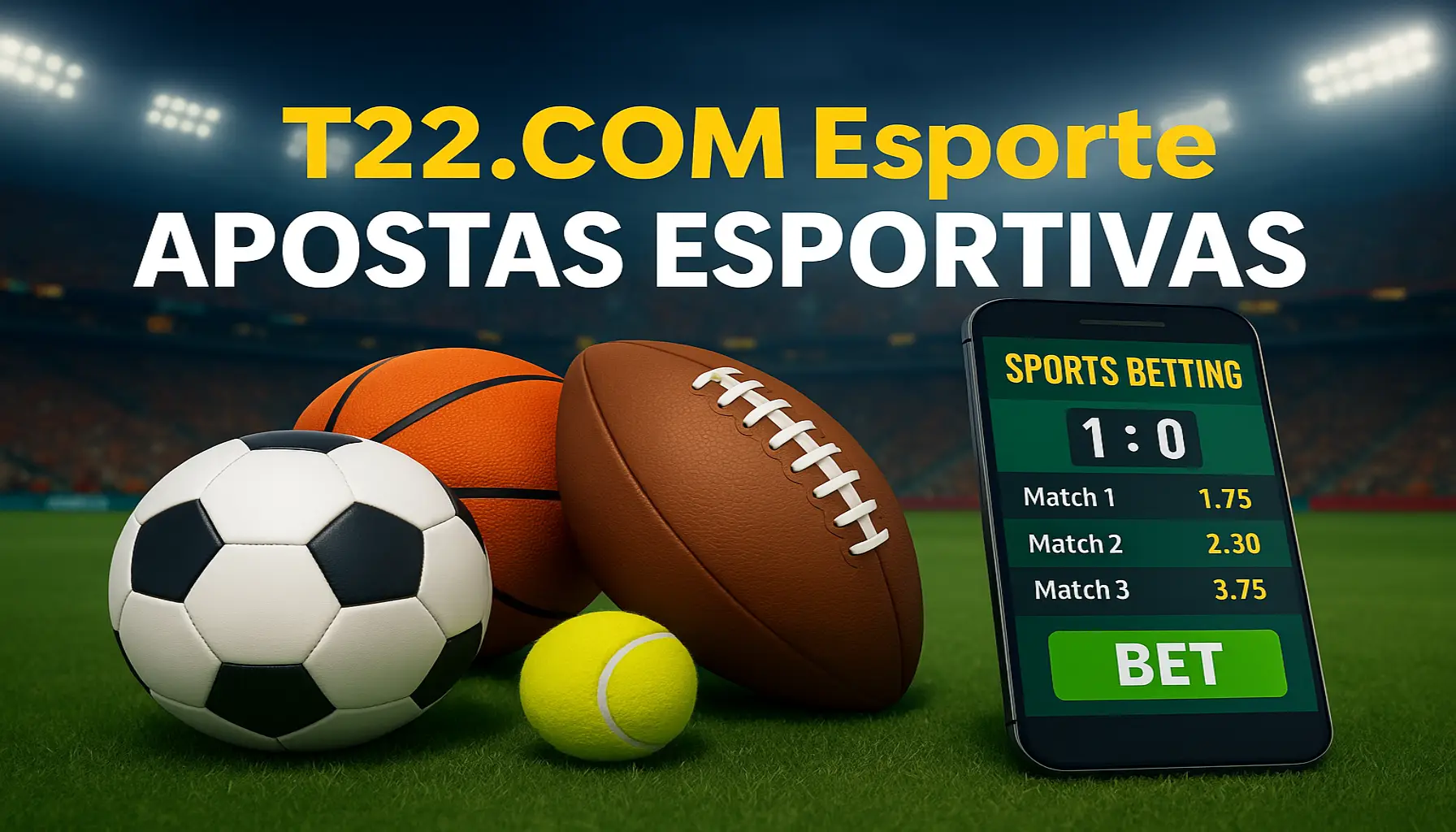 Aposte em apostas esportivas no cassino online T22.COM